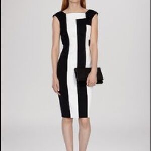 NWT Karen Millen Black & White Striped Sheath Dress - Women